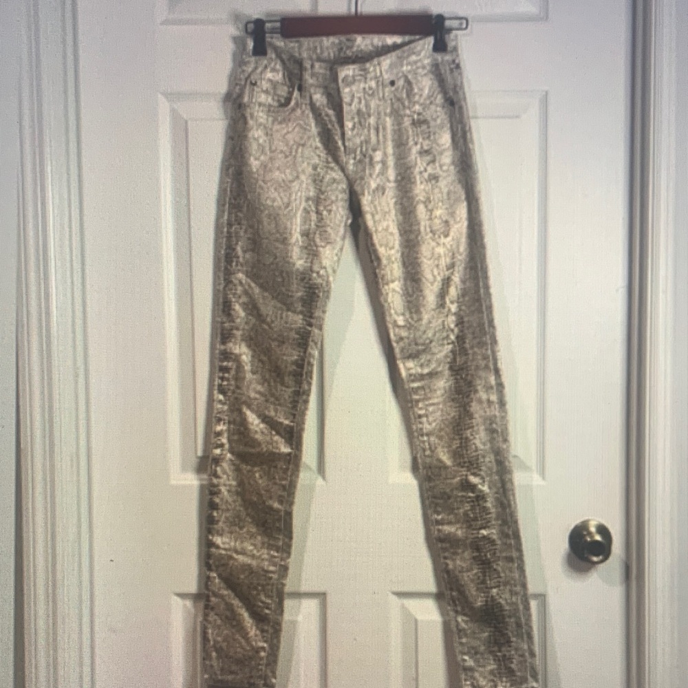 SKINN Women's Skinny Jeans - Beige Pattern